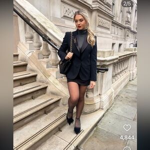 ZARA 2 PIECES SET WOOL BLEND TUXEDO JACKET AND MINIMALIST MINI SKIRT